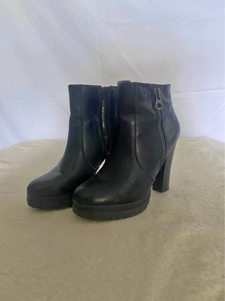 Faux leather boots