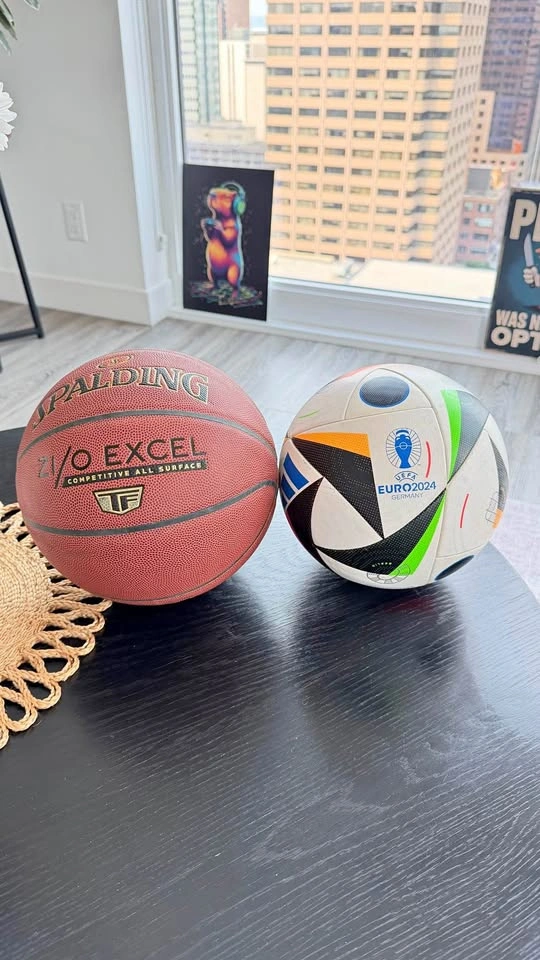 Basketball and soccer balls