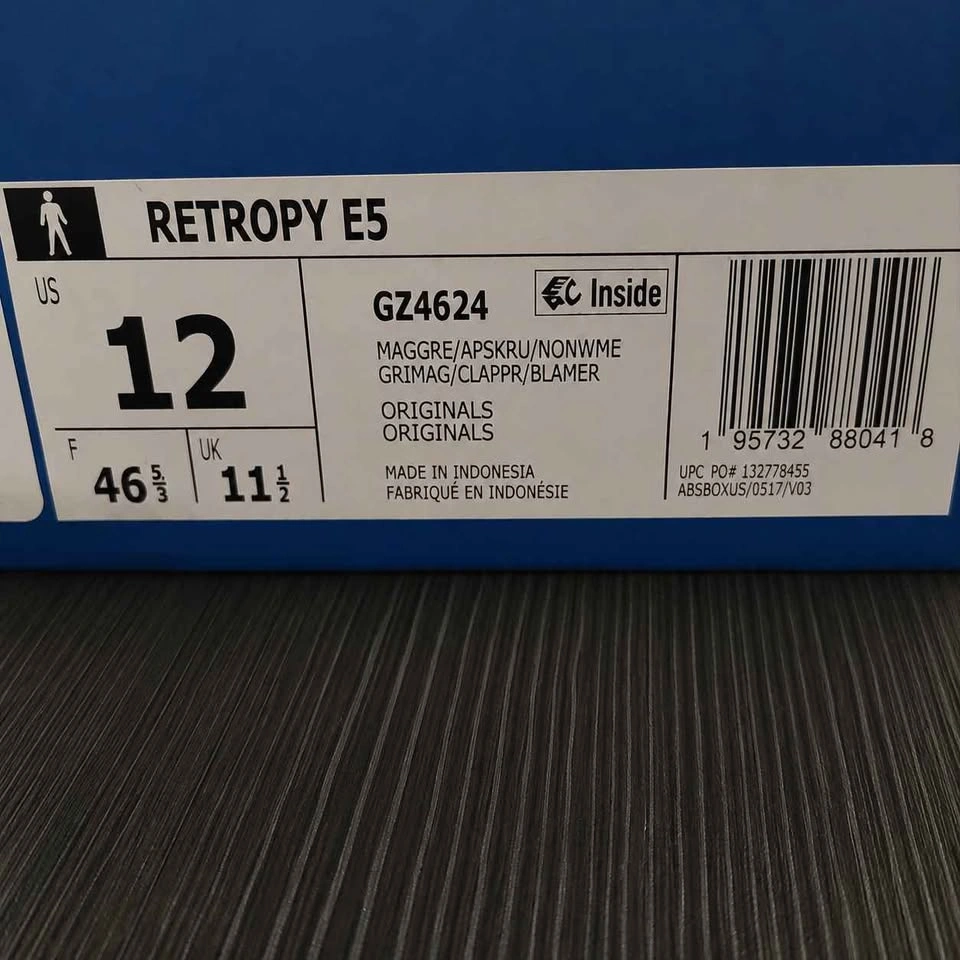 In box Men Adidas Retropy E5 Size 12 - photo 3