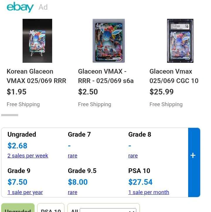 Pokemon Glaceon VMAX 025/069 Korean - photo 3