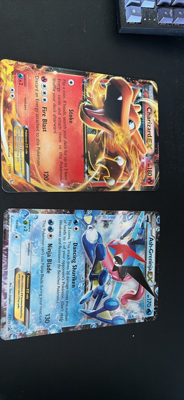 Pokémon Charizard EX and Ash-Greninja EX Jumbo Cards