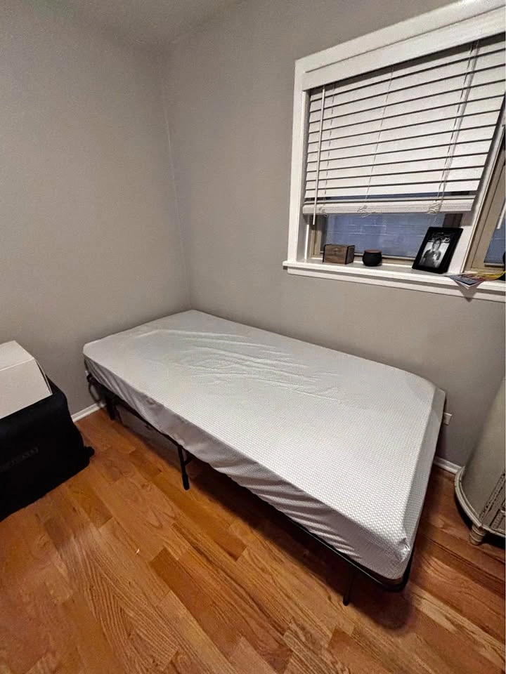 Twin XL Bed Frame - Mattress - Memory Foam Pad