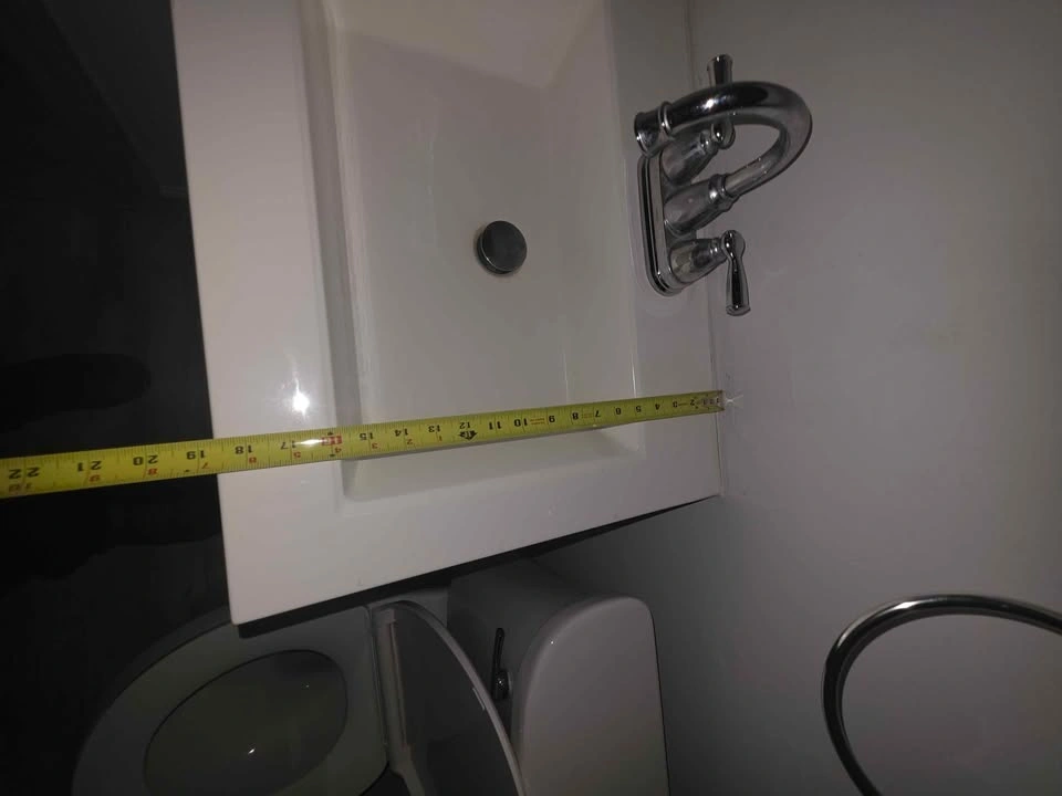 White Bathroom Vanity with Chrome Faucet - photo 3