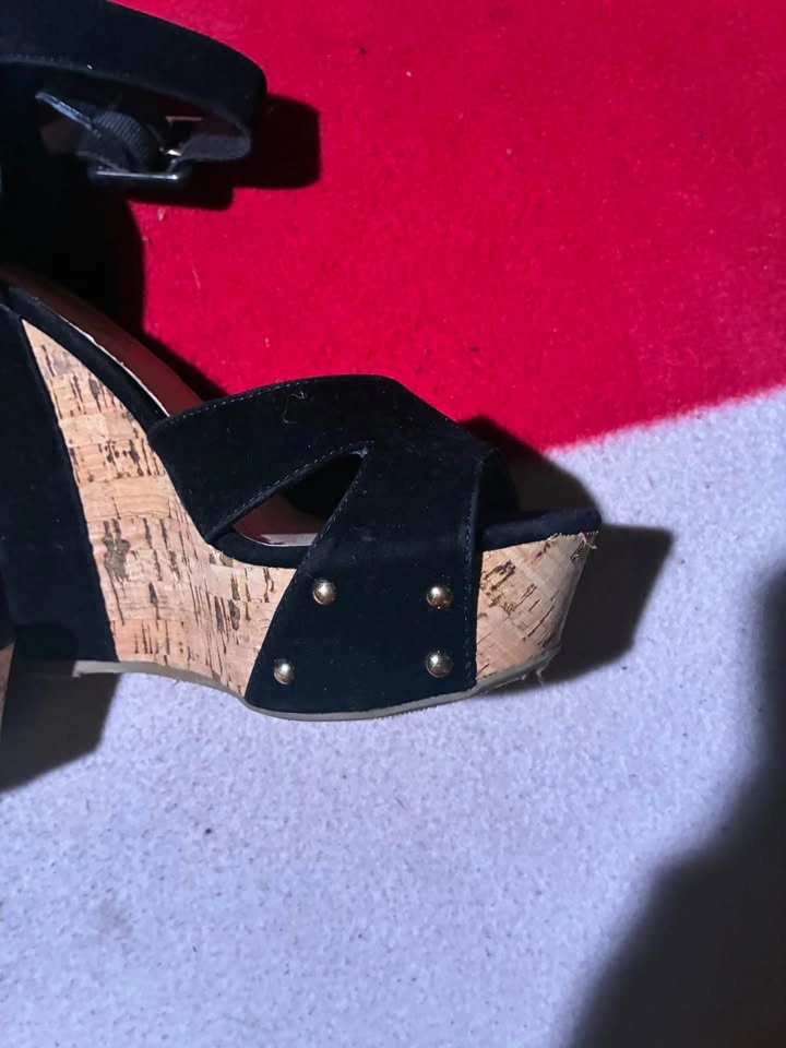 Black Suede block heel sandals - photo 3