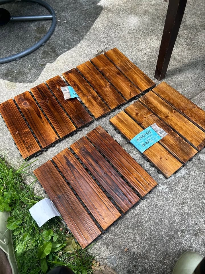 4 Interlocking wooden slat tiles - photo 2