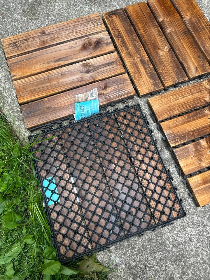 4 Interlocking wooden slat tiles - photo 3