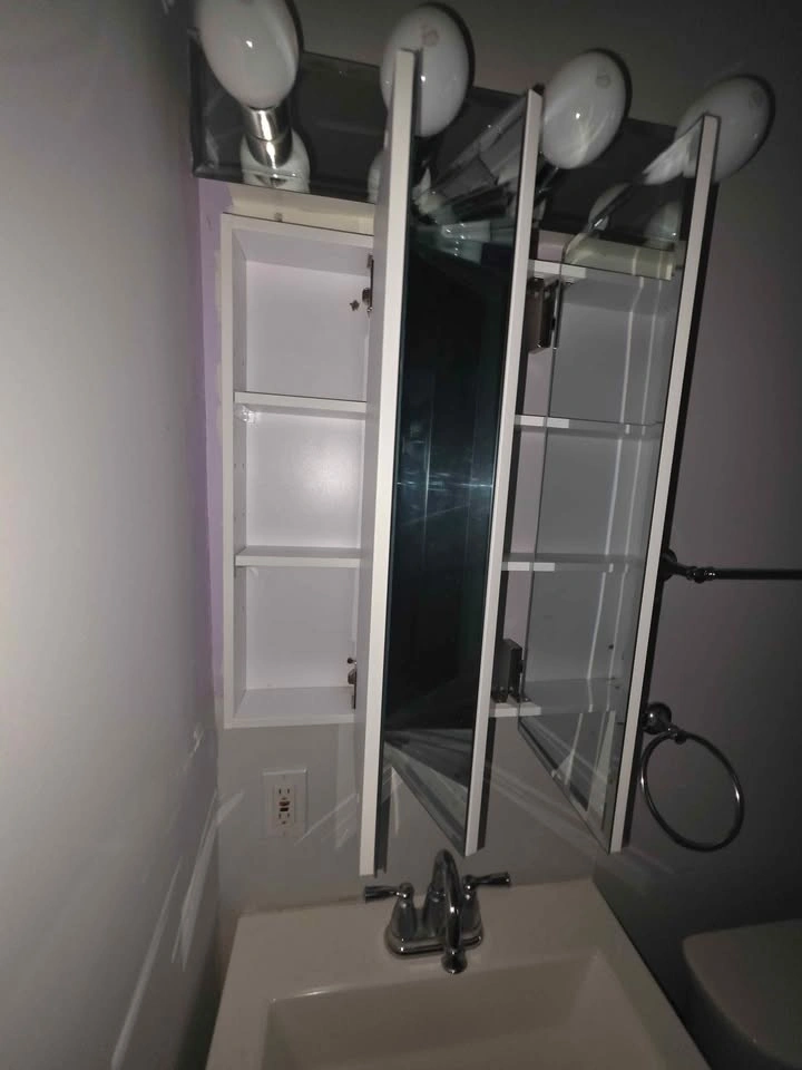 Tri-View Mirrored Medicine Cabinet with Light Bar - photo 4