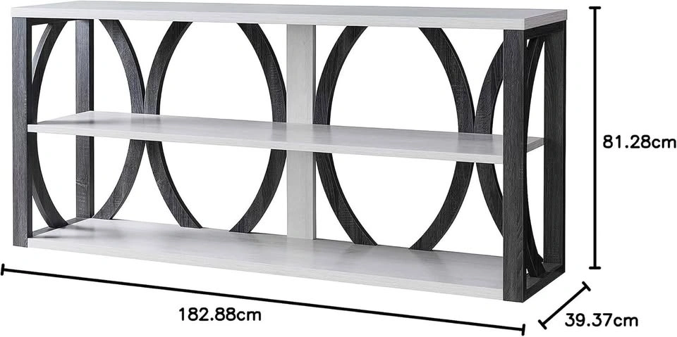 72'' White Oak and Distressed Grey Wood Console Table - photo 2