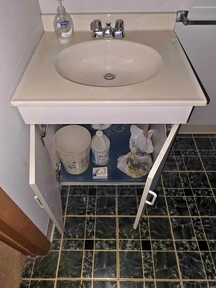 White Bathroom Vanity with Sink - photo 2