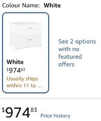 White Lateral File Cabinet with lock - photo 2
