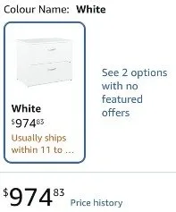 White Lateral File Cabinet with lock - photo 2