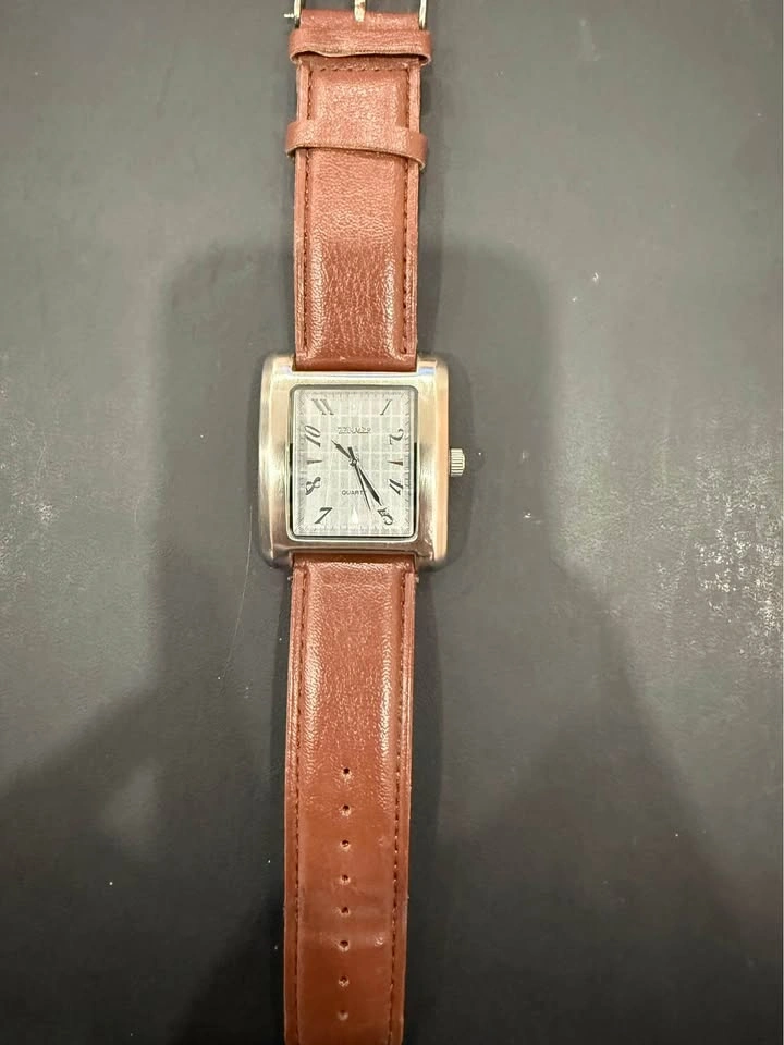 Vintage Bijoux Terner Rectangular Quartz Watch - Brown Leather S - photo 2