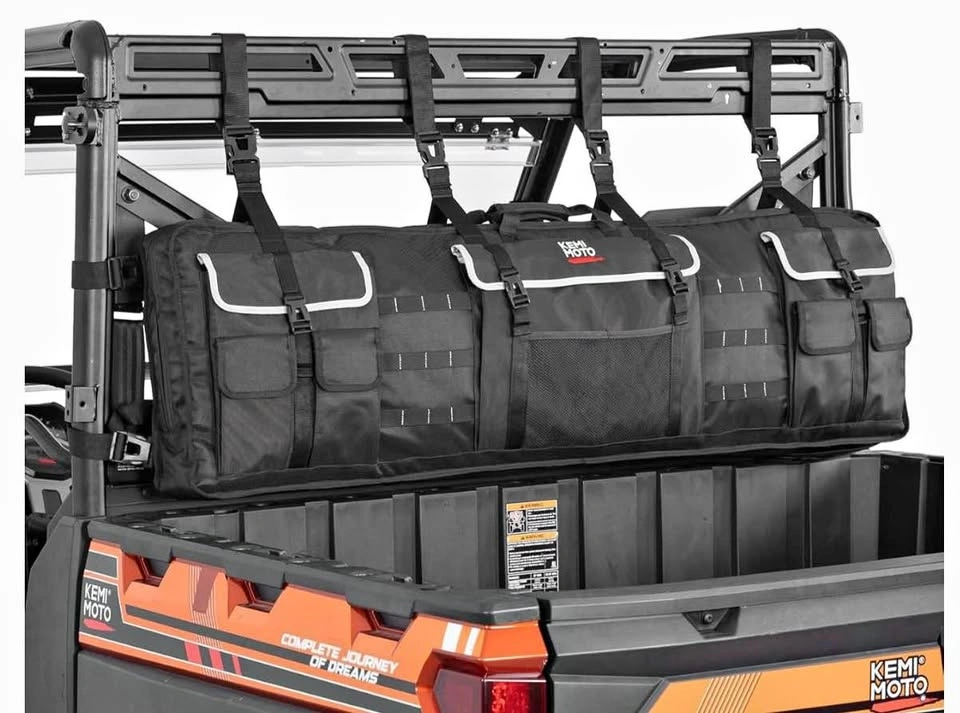 Double UTV Tool Bag Rack Rear Roll Cage Storage