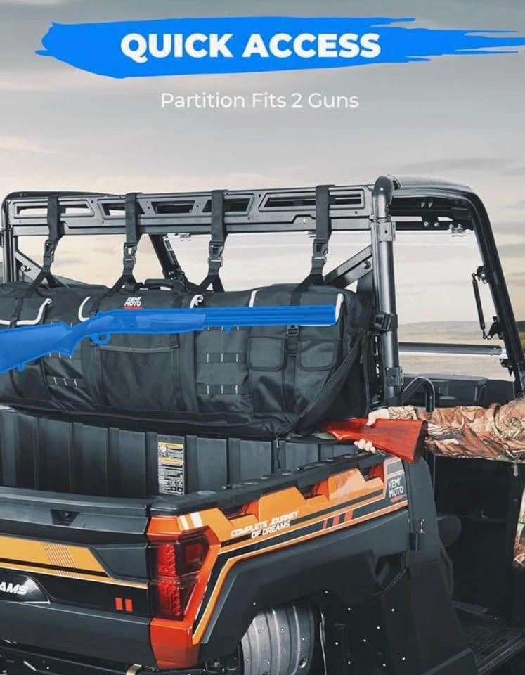 Double UTV Tool Bag Rack Rear Roll Cage Storage - photo 3