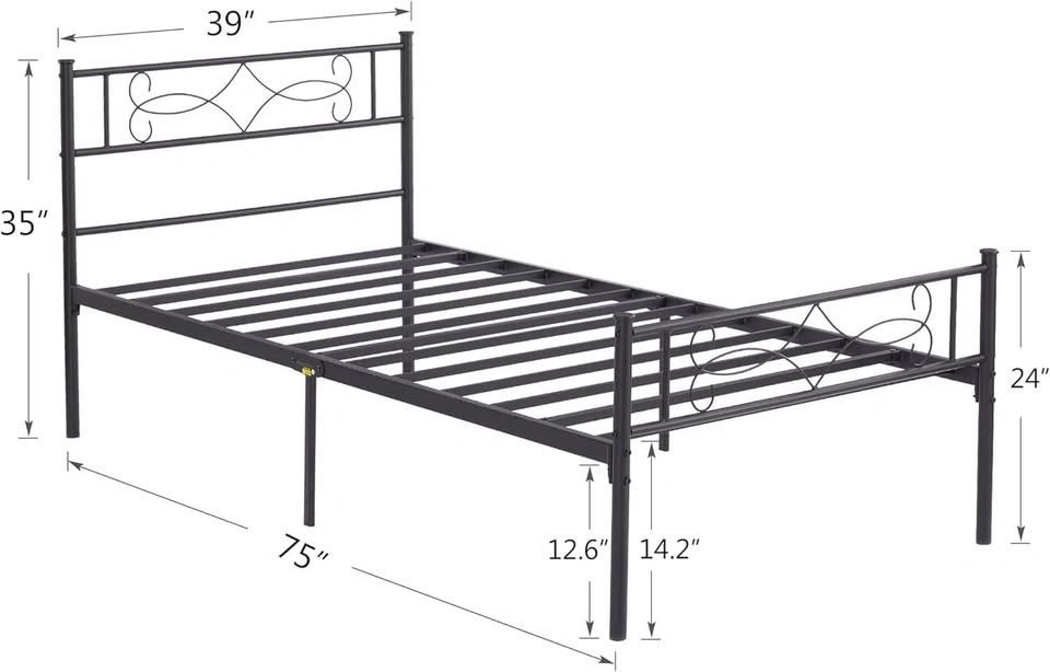 Twin Metal Bed Frame w/ Headboard – Disassembled, Like New - photo 2