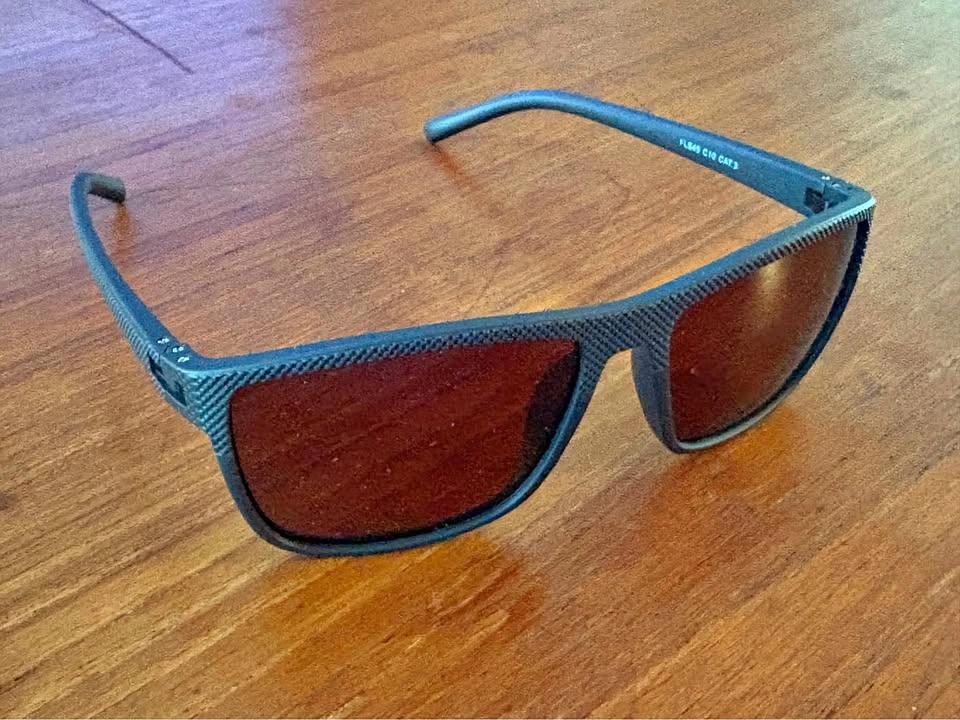Men’s Vintage-Style Textured Matte Dark Brown Sunglasses