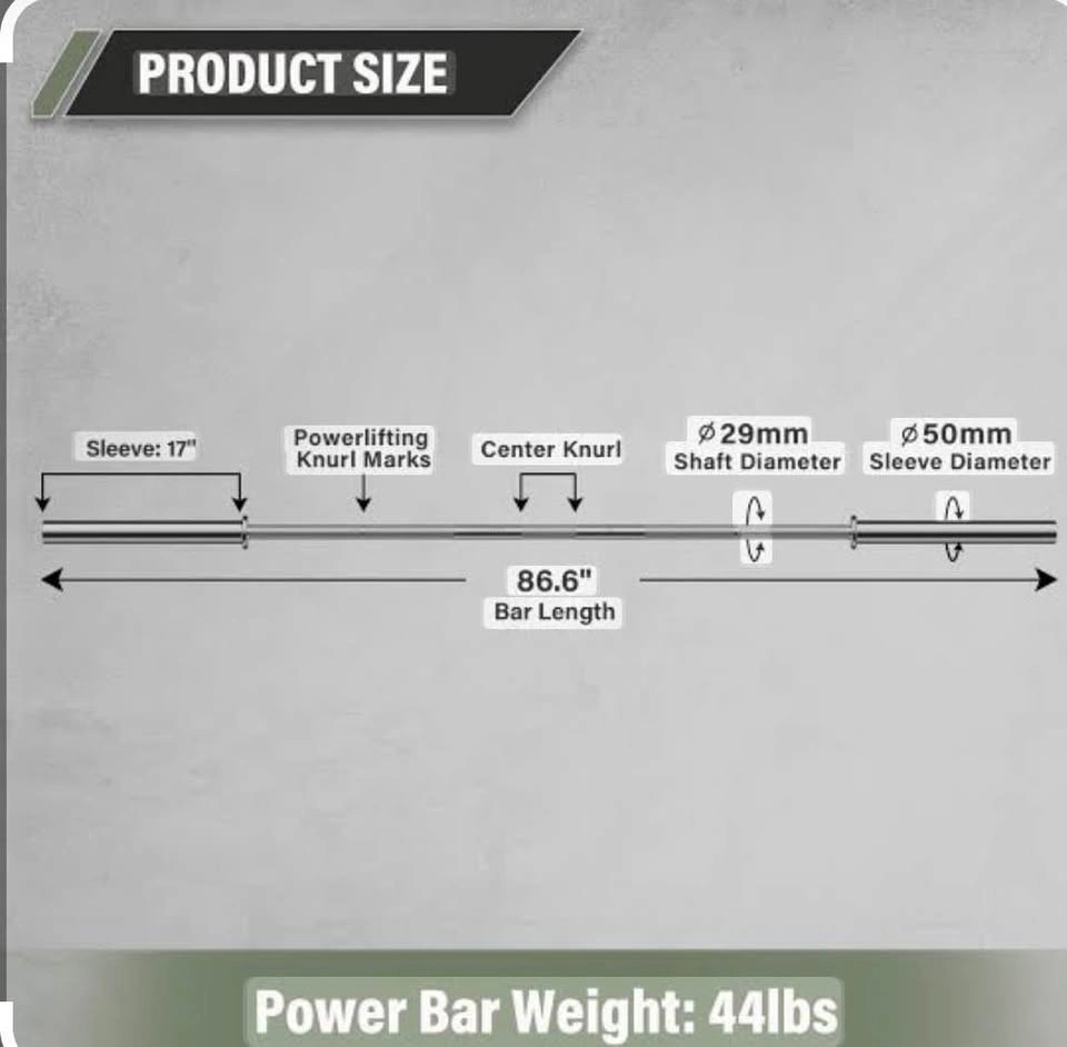 "Everyday Essentials" barbell - full size ~ 7’2” almost new - photo 4
