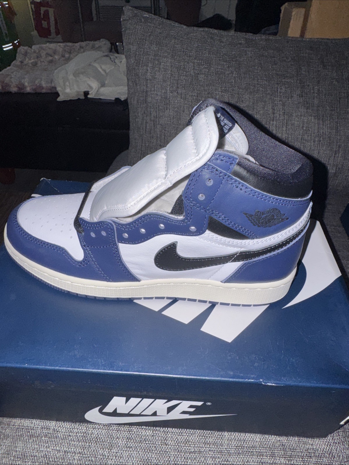 Air Jordan 1 Retro High OG GS Midnight Navy/Black-White-Sail - photo 2