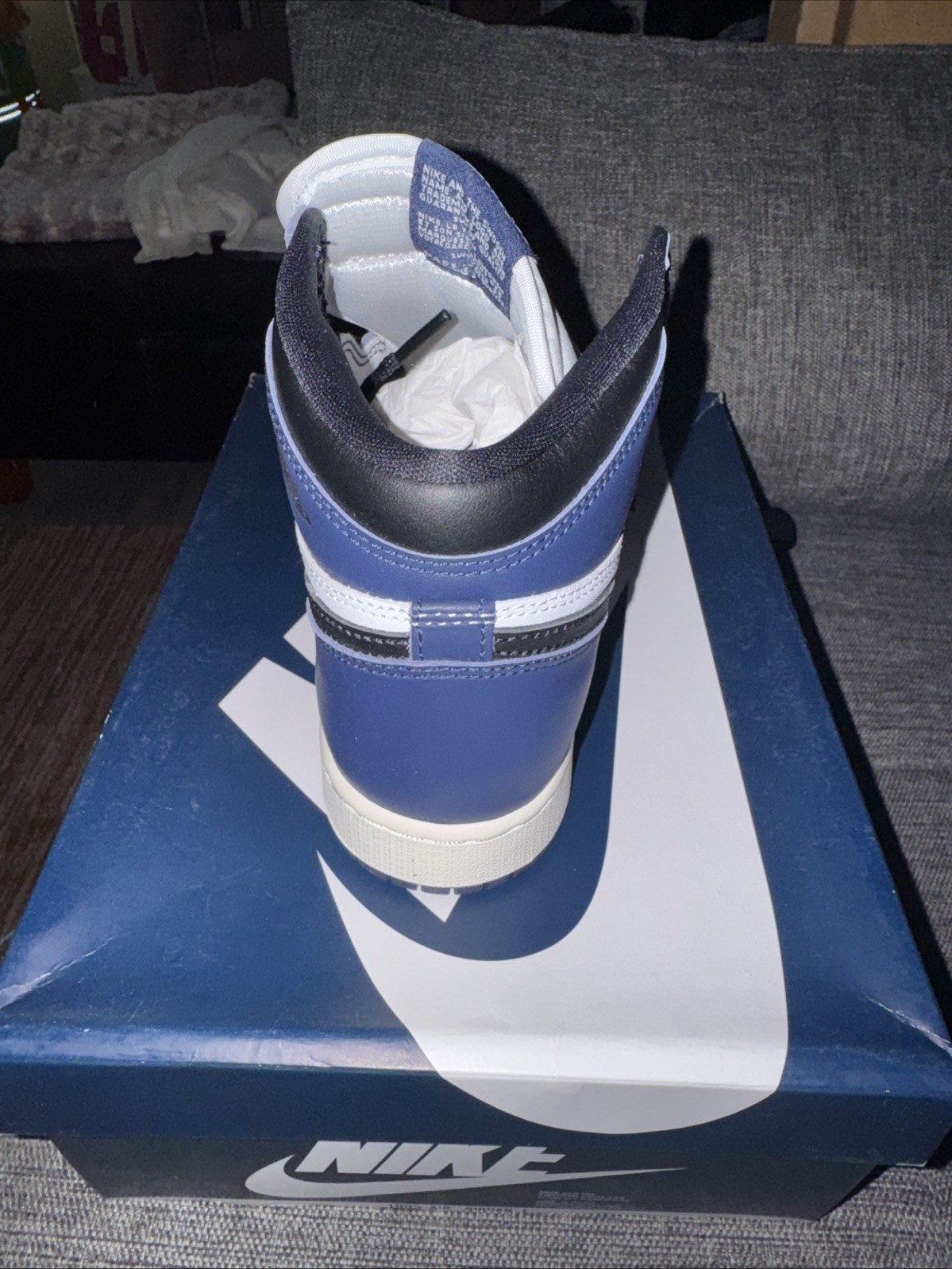 Air Jordan 1 Retro High OG GS Midnight Navy/Black-White-Sail - photo 3