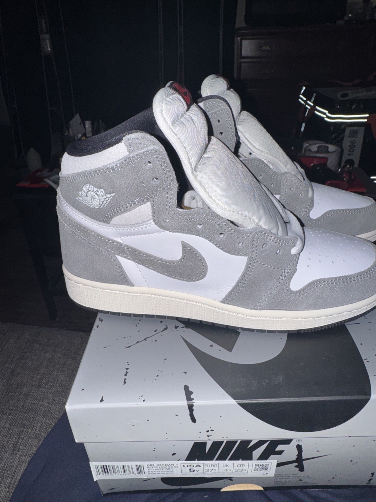 Size 5Y- Air Jordan 1 Retro OG High Washed Black