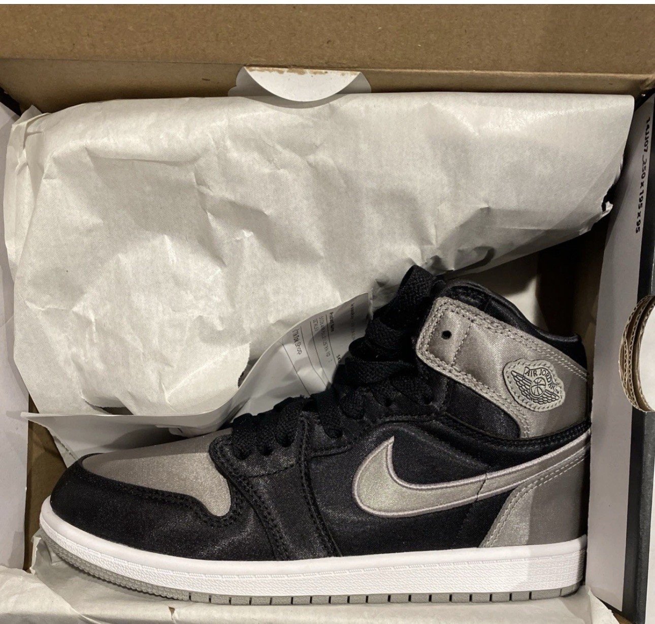 Jordan 1 Retro High OG (PS) Black/Medium Grey-White