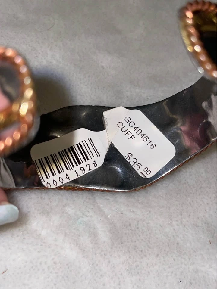 2 Mixed Metal Pink Stone Cuff Bracelets - photo 3