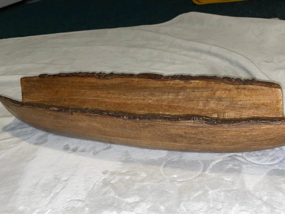 Raw Edge Bark Shaped Tray Centerpiece - photo 4