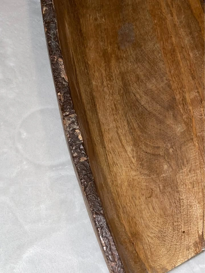 Raw Edge Bark Shaped Tray Centerpiece - photo 5