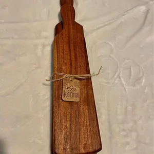Karma Acacia Wood Flat Appetizer Tray Set of 2