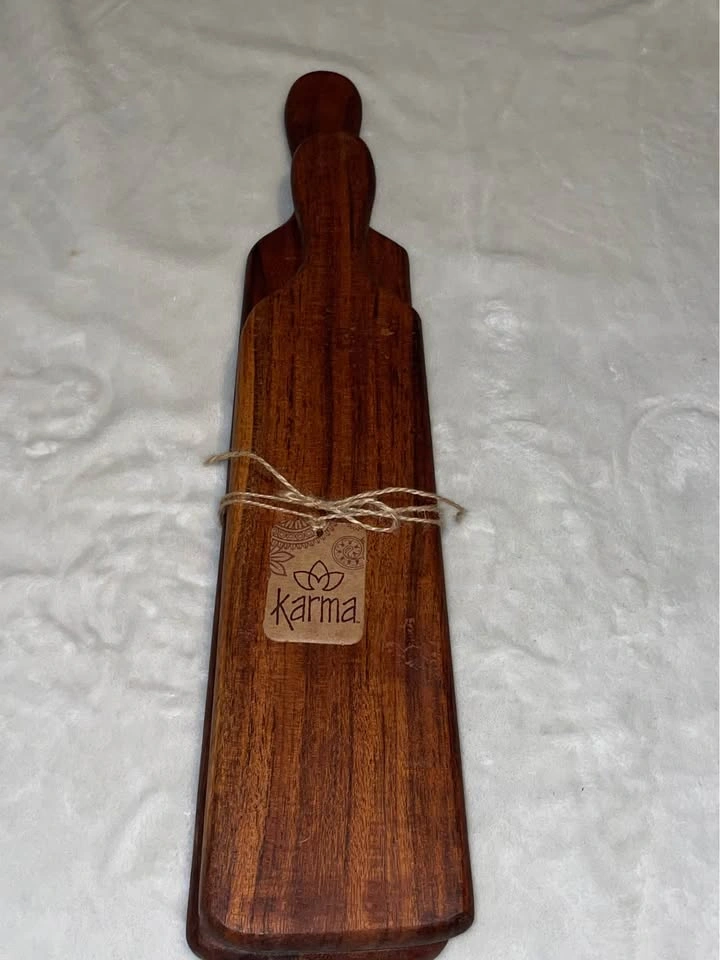 Karma Acacia Wood Flat Appetizer Tray Set of 2 - photo 5