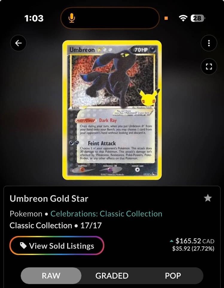 Pokémon Umbreon Gold Star - 25th Anniversary / Celebrations - photo 4