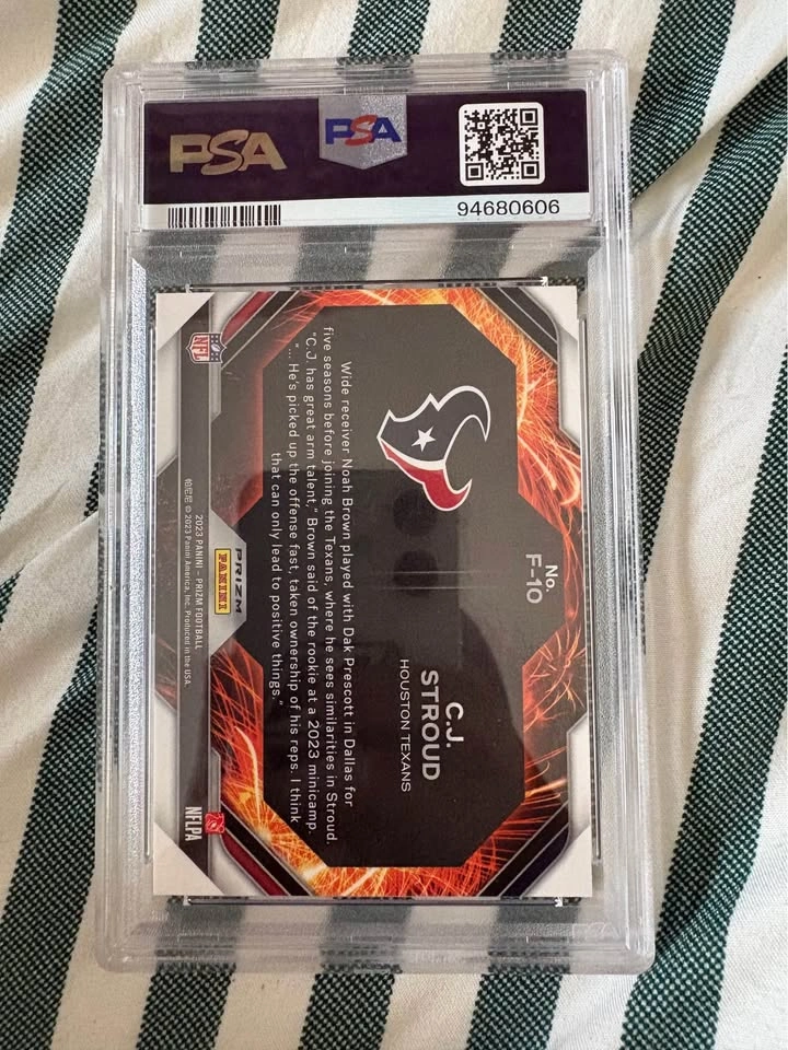 CJ Stroud 2023 PRIZM FIREWORKS PSA 9 - photo 2