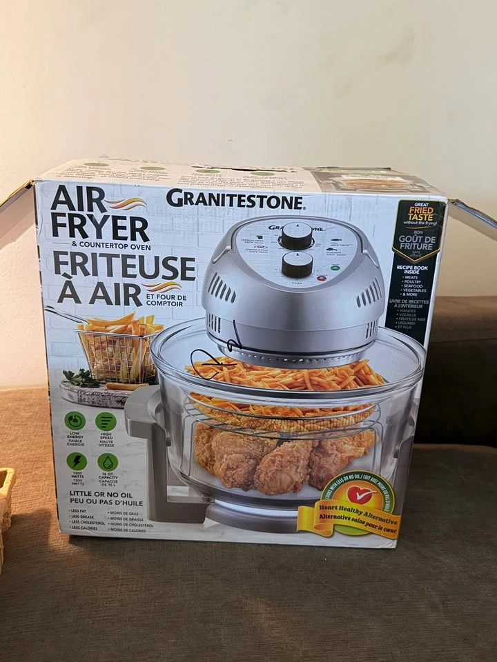 GRANITESTONE Glass Air Fryer with Manual Display - Black, 15 L - photo 2