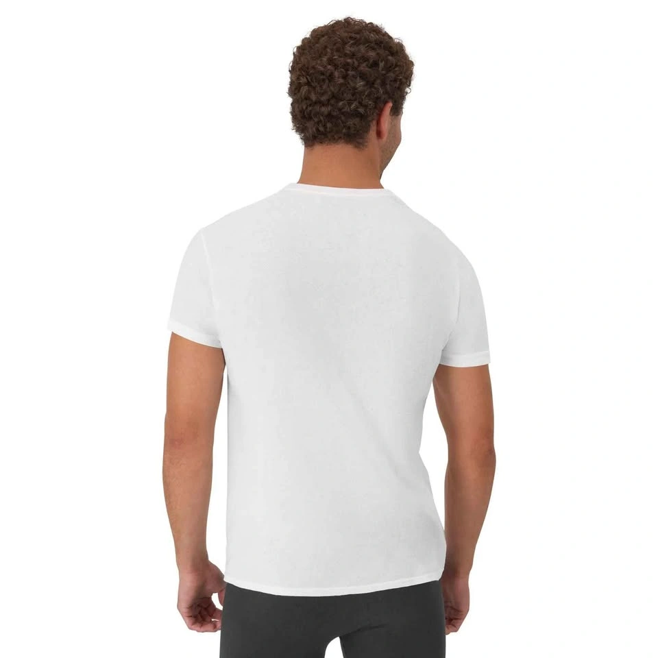 Men's 100% Cotton Breathable Short Sleeve White T-Shirt - photo 2