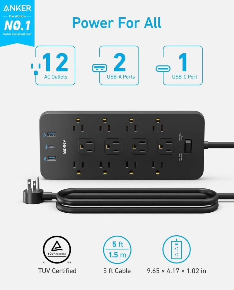 Anker Power Strip Surge Protector (2100J), 12 Outlets - photo 2