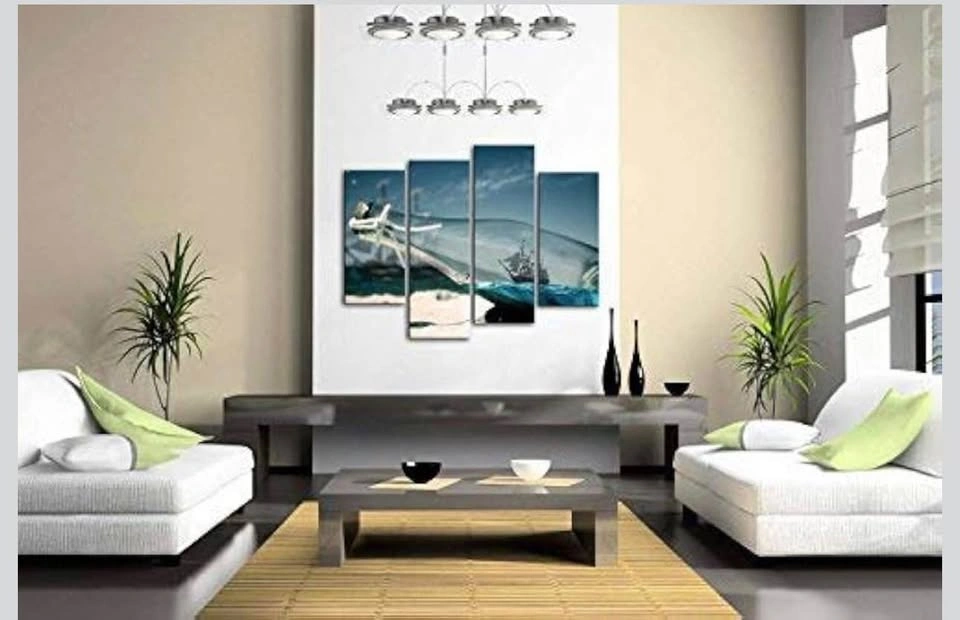First Wall Art Ship in Bottle Canvas Wall Art 4 Panels - photo 5