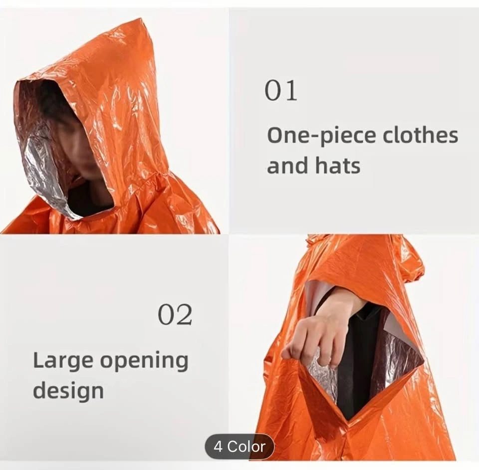 4pcs of Hooded Thickened Insulated Emergency Raincoats - photo 2