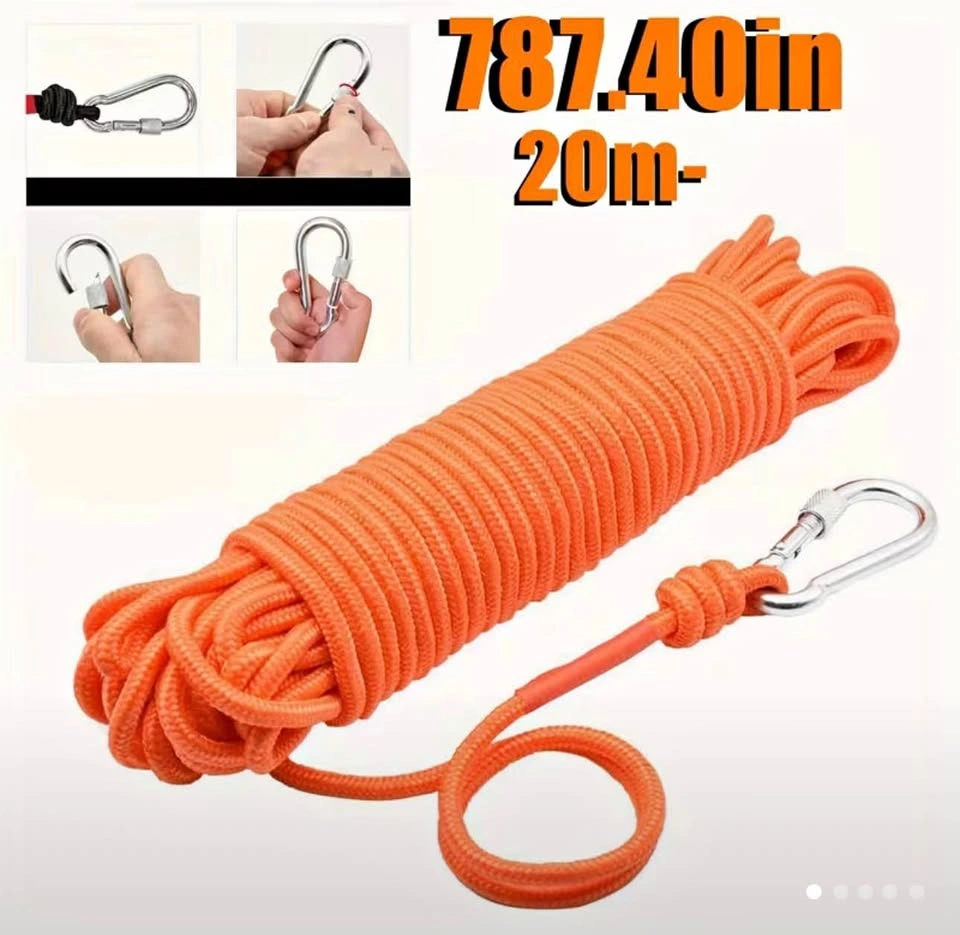 787.4 inch Red Woven Rope with Carabiner