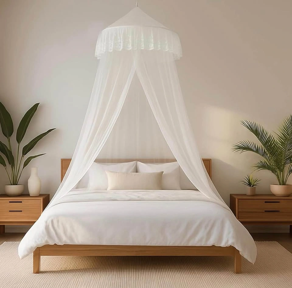 Hanging Classic Mosquito Net for Double Bed - Plain White - photo 2