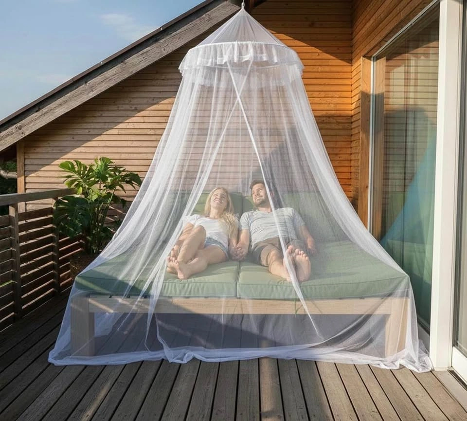 Hanging Classic Mosquito Net for Double Bed - Plain White - photo 3