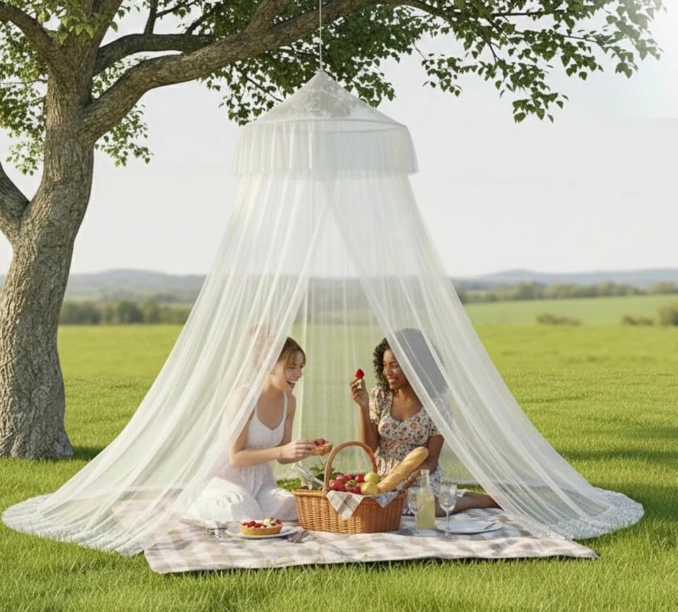 Hanging Classic Mosquito Net for Double Bed - Plain White - photo 4