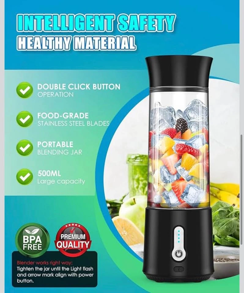 Brand New Portable USB Rechargeable Blender – 500ml - photo 3