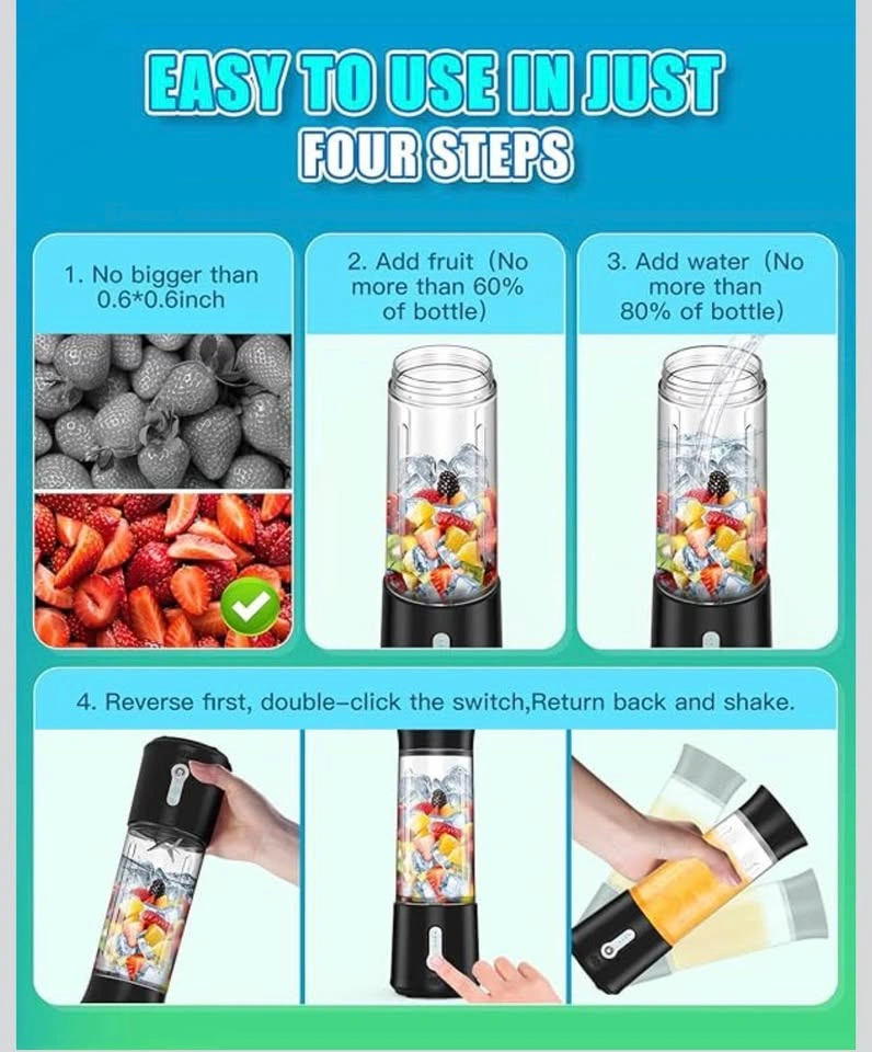 Brand New Portable USB Rechargeable Blender – 500ml - photo 5