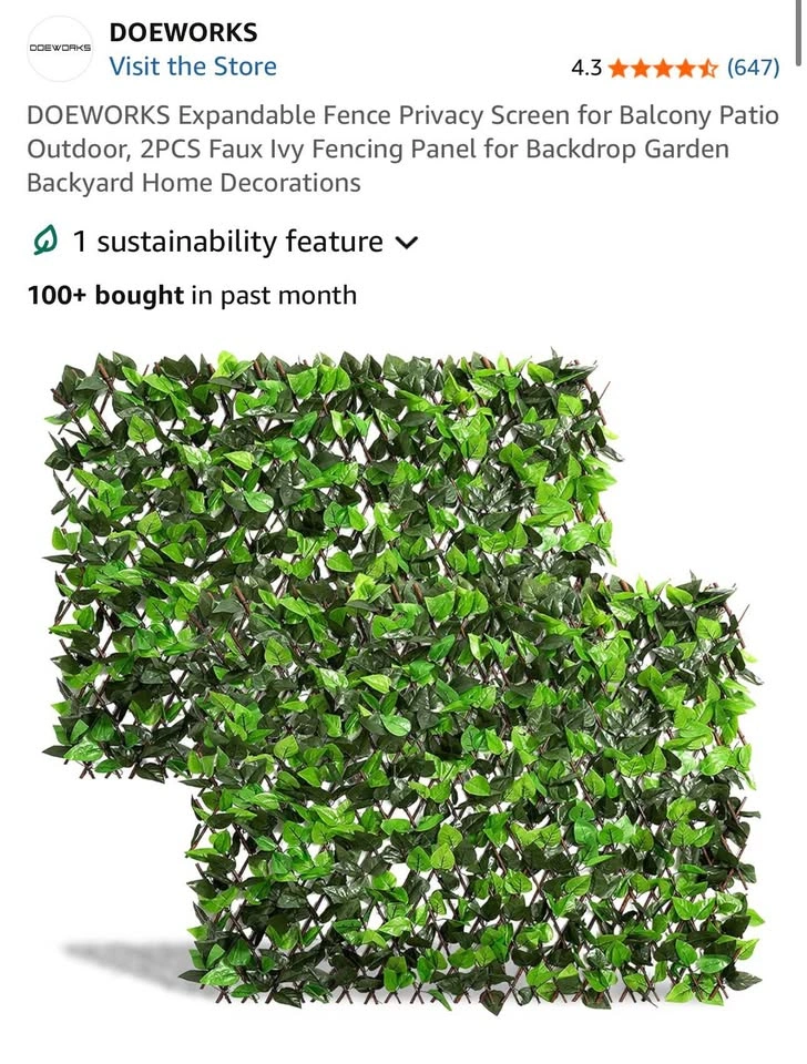 Brand New Expandable Faux Ivy Privacy Fence Screen – 2-Pack - photo 2