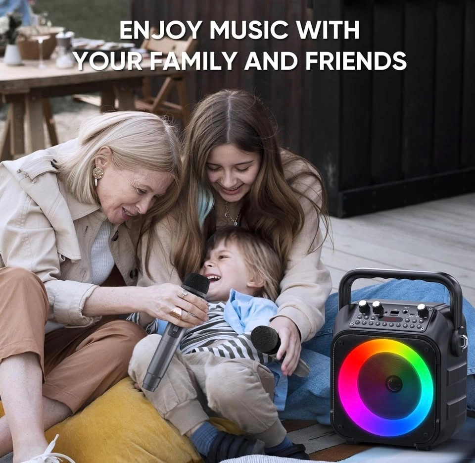 Karaoke Machine, Portable Bluetooth Speaker with 2 Wireless Micr - photo 5
