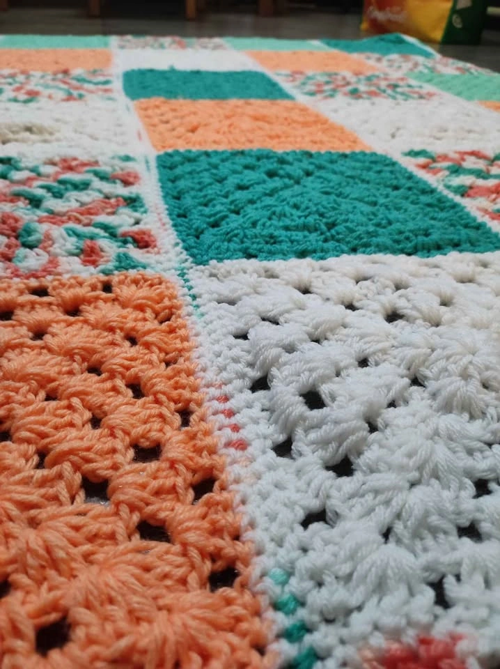 Handmade Crochet Granny Square Blanket - photo 3