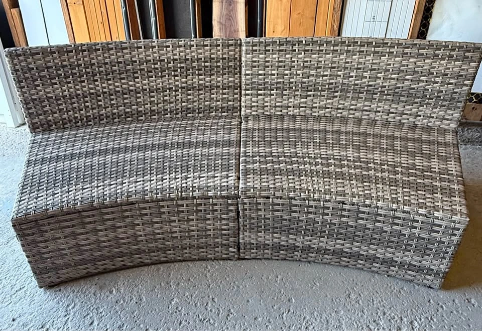NEW Curved Outdoor Wicker Sectional Sofa – 2-Piece