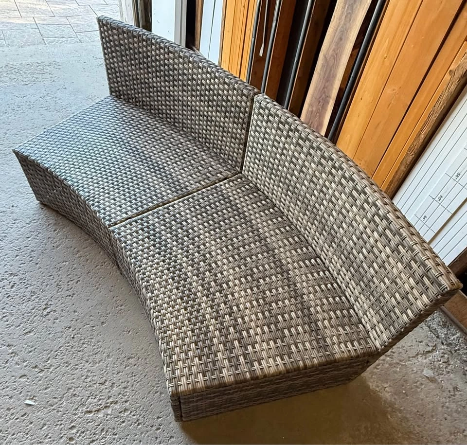 NEW Curved Outdoor Wicker Sectional Sofa – 2-Piece - photo 2