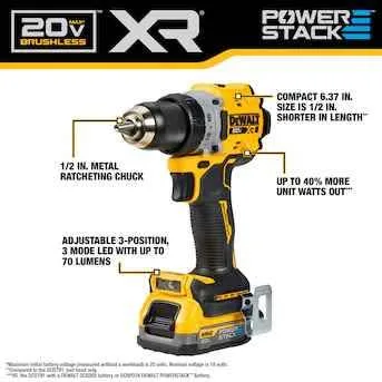 DEWALT 20V MAX XR Cordless Drill Kit - New image indicator(7)