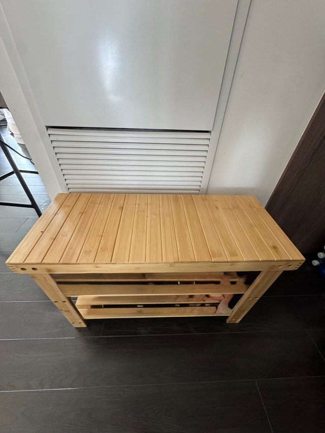 SONGMICS 3-Tier Bamboo Rack Bench - photo 2